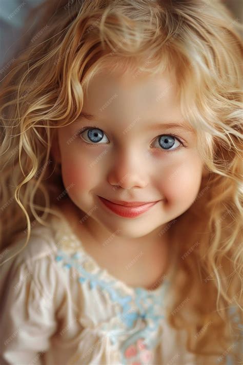 Premium Photo | A close up image of a child with blonde hair Suitable