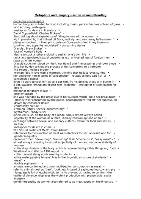 Metaphors and imagery used in sexual offending - Metaphors and imagery