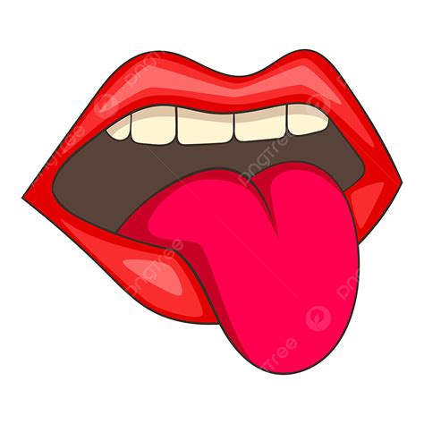 Mouth And Tongue Clipart Transparent Background, Open Mouth With Red Female Lips And Tongue Icon ...