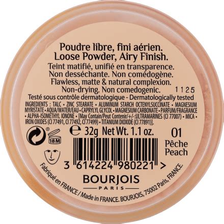 BOURJOIS PARIS Poudre Libre pudră pulbere 001 Peach, 32 g | dm.ro
