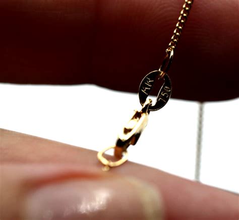 18ct Yellow Gold Thin Kerb Curb Chain Necklace 2.4g 50cm*Free Express ...