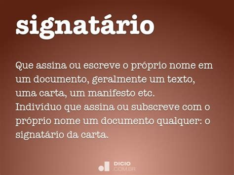 Signatário O Que Significa