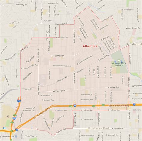 Alhambra, California Map