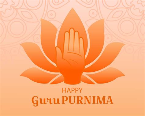 happy guru purnima spiritual banner  lotus flower  hand gesture