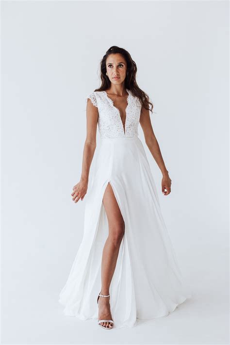 Chiffon Wedding Skirt/bridal Separate Skirt With Slit/a-line - Etsy