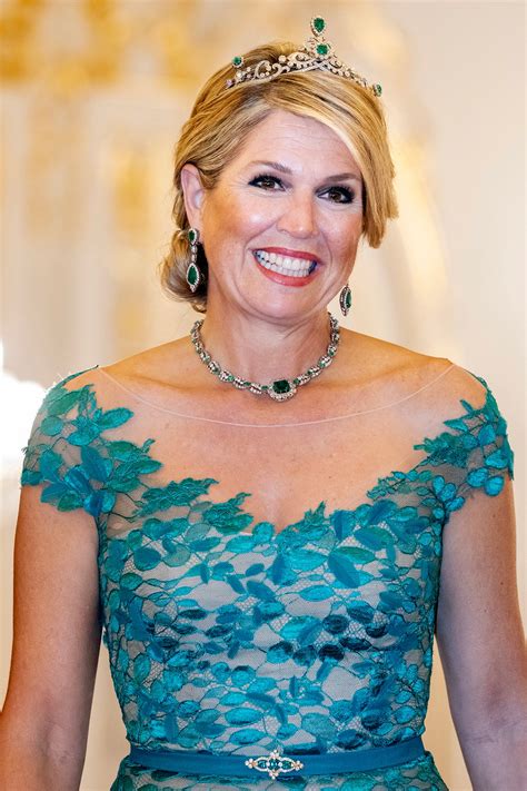 Queen Maxima of the Netherlands dazzles in the Dutch Emerald Tiara at a ...