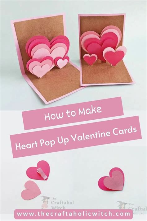 How to Make Heart Pop Up Valentine Cards (+ Free Template) | Pop up ...