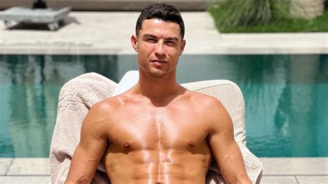 cristiano ronaldo shows   rippling  pack   sunbathes