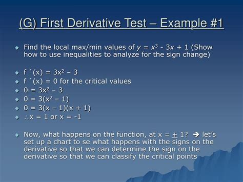 derivative test powerpoint