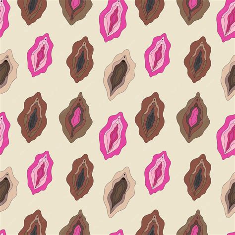 Premium Vector | Seamless pattern with different type of female labia ...