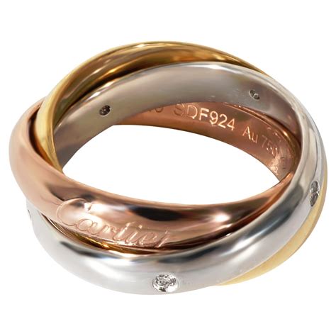 cartier trinity ring    tone gold  ctw  sale  stdibs