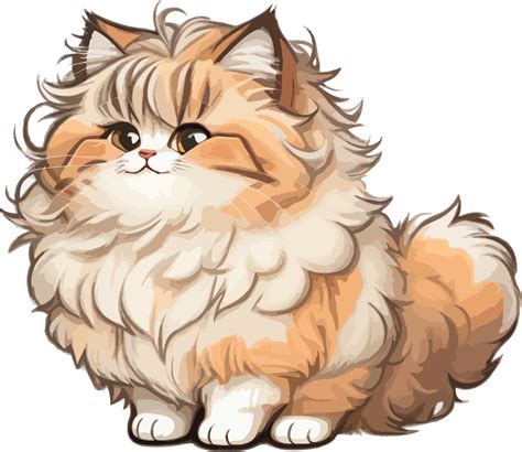 Fluffy Ragamuffin Cat Sticker with AI Generative 26792822 PNG