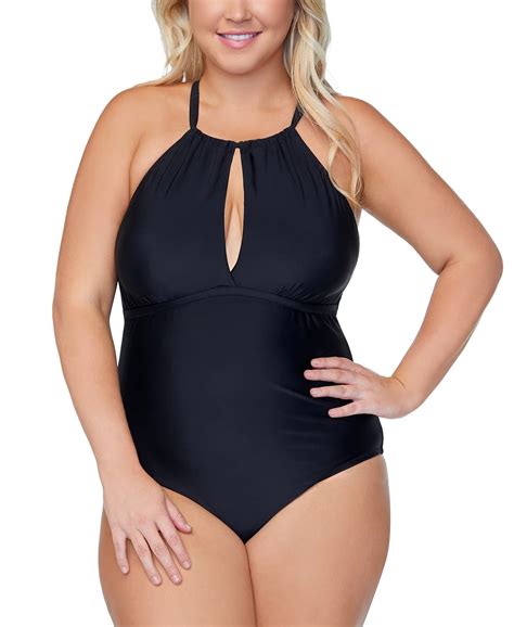 Raisins Curve BLACK Trendy Plus Size Catania One-Piece Swimsuit, US 14W