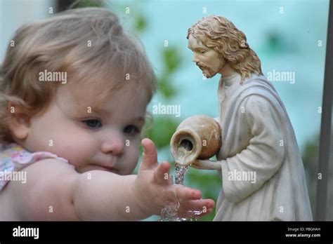 Jesus water fountain Stock Photo - Alamy