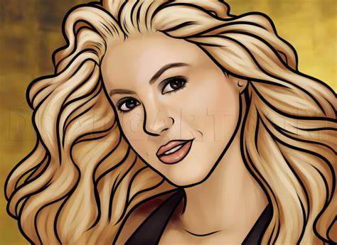 draw shakira step  step drawing guide  dawn dragoart