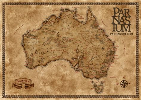 Fantasy styled map of Australia by Parnasium #map #australia Fantasy ...