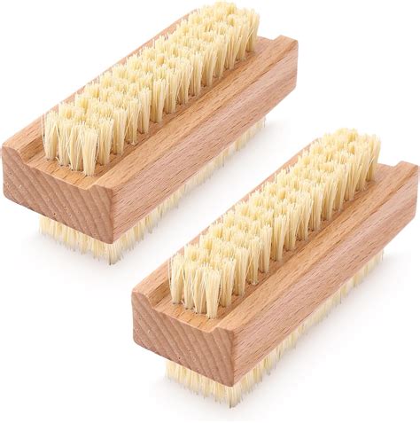 Amaxiu 2 Pcs Wooden Firm Nail Brushes, Wood Double Sided Nail Scrub ...