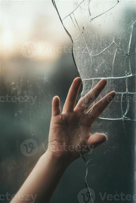 Longing for connection through a cracked window in a moment of solitude