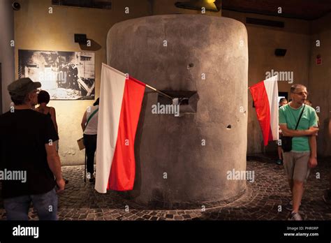 Bunker with Polish flags in Warsaw Uprising Museum (Warsaw Rising ...