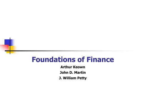 foundations  finance arthur keown john  martin  william