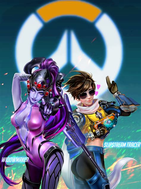 ArtStation - Overwatch widowtracer 猎空 × 黑百合 Widowmaker &Tracer