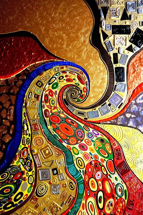 Painting "Klimt. Kiss." Gustav Klimt. The gold ornament. Abstraction ...