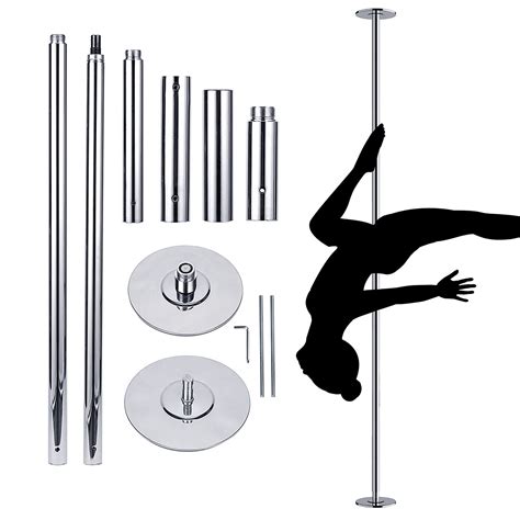 Costway 45mm Training Exercise Strip Dance Pole, Adjustable Spinning