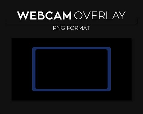 Dark Blue Webcam Frame Overlay, Webcam Border, Custom Twitch Streamlabs