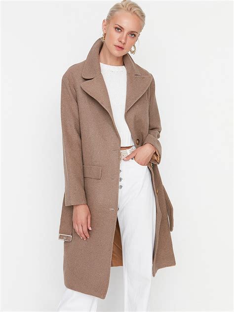 Buy Trendyol Women Brown Solid Trench Coats - Coats for Women 20696210 ...