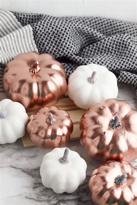 Small White Pumpkin Painting Ideas: Go Gold! - THE SWEETEST DIGS
