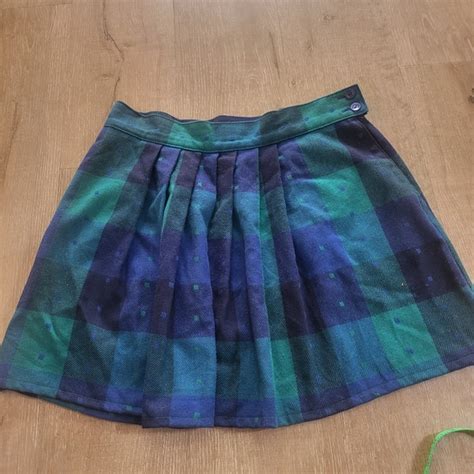 tanjay skirts tan jay vintage blue green plaid skirt poshmark