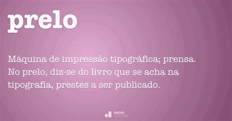 Prelo Significado
