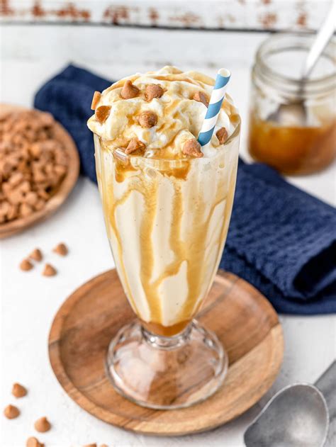 Butterscotch Milkshake with Homemade Sauce - Entirely Elizabeth