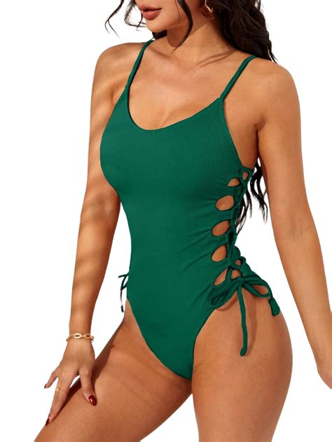 Narecte One Piece Swimsuit Women Bathing Suit Sexy High Cut Women's One
