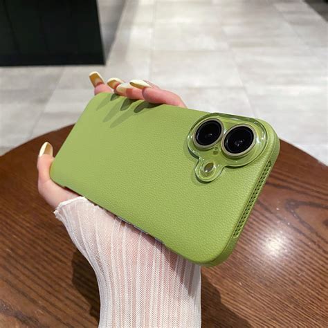 Ultra Slim Phone Case for iPhone 16, PU Leather Ultra-Thin Bumper