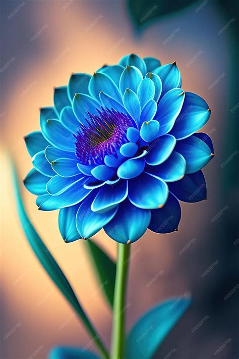 blue dahlia flower  tuberous garden plant   symbol