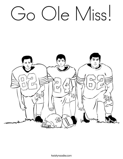 Go Ole Miss Coloring Page - Twisty Noodle