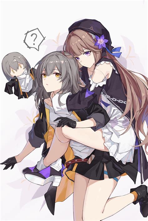trailblazer, stelle, and herta (honkai and 1 more) drawn by yajuu