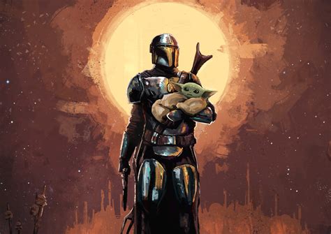900x800 The Mandalorian and Baby Yoda Art 900x800 Resolution Wallpaper ...