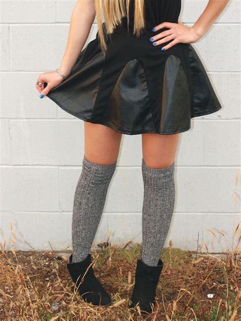 Leather Skirt And Thigh High Boots 9