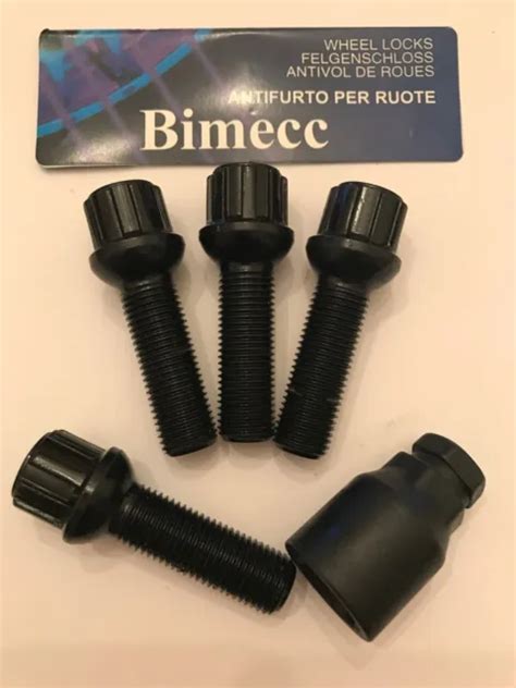 ALLOY WHEEL LOCKING BOLTS 35mm THREAD RADIUS BIMECC M14X1.5 FOR ...