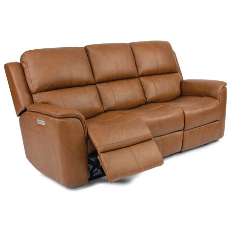 Flexsteel Henry 560200 Leather Triple Power sofa (Power recline/power ...