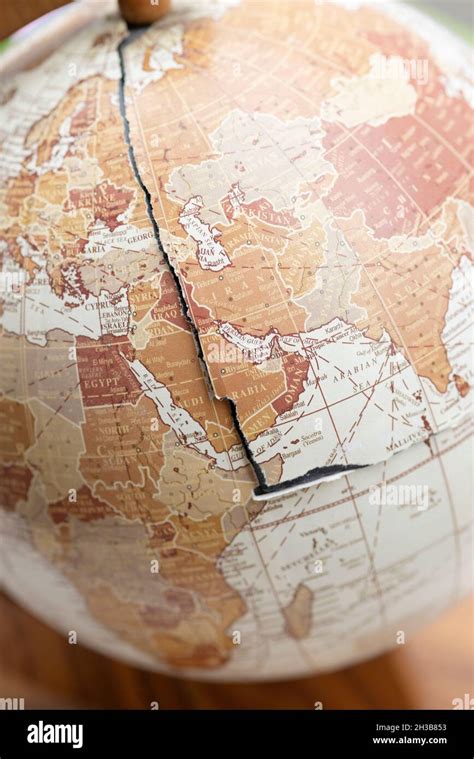 Globe World Map Broken Stock Photo - Alamy