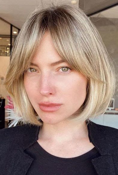 curtain bangs with short bob - RickiRoxanna