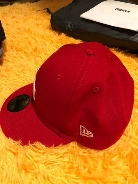 New Era New Era Red LA Fitted Hat | Grailed