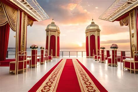 Premium AI Image | A red carpet with a red carpet and the words ...