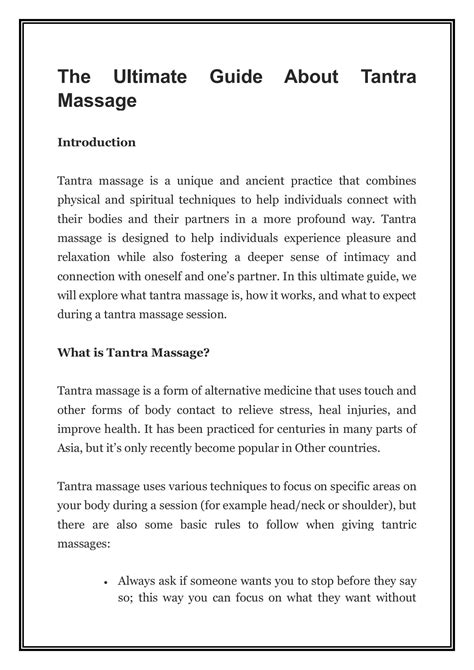 The Ultimate Guide About Tantra Massage - Tantric Massages Fuengirola