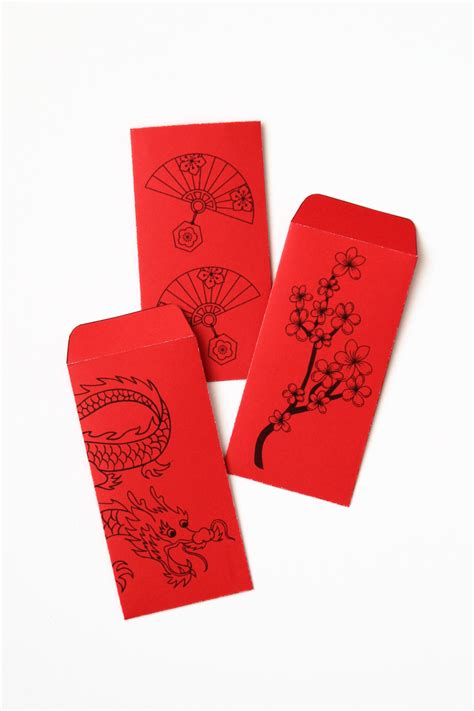 printable chinese  year envelopes gathering beauty