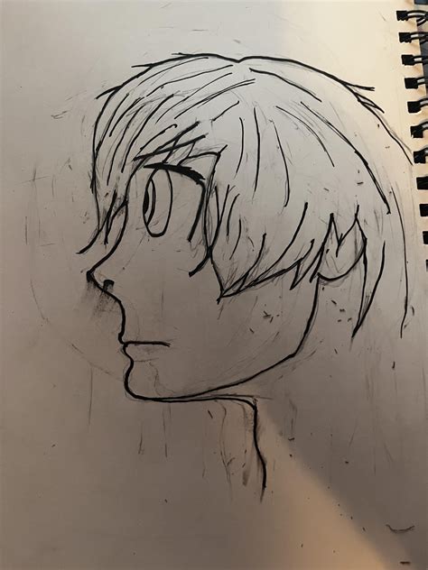 I tried drawing the side view of a head for the first time, I know it’s ...