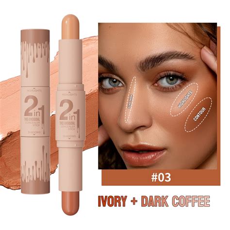 Vrorvz Double Headed Grooming Stick Enhance Facial Contours 2 in 1